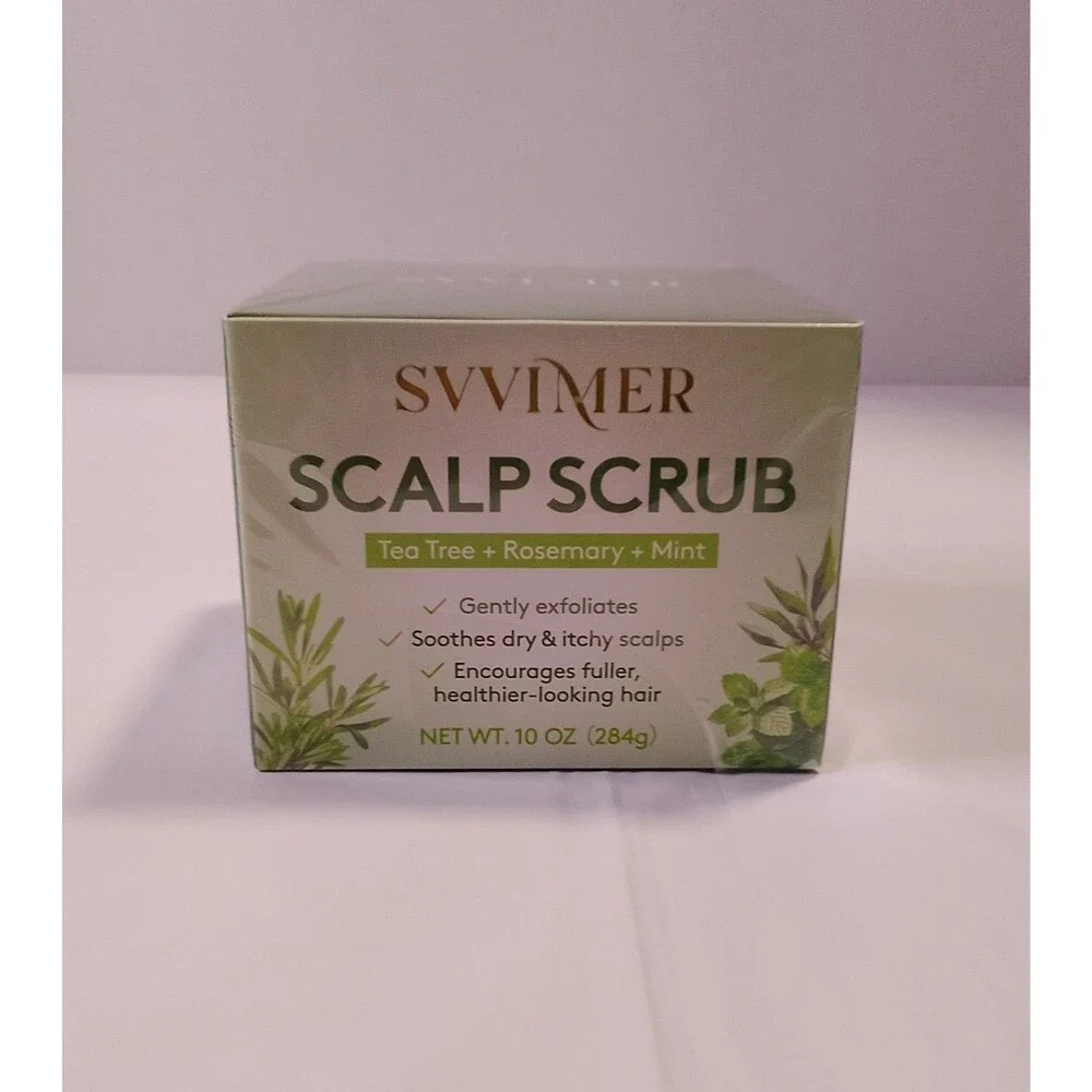 SVVIMER Scalp Scrub 10 oz Tea Tree Rosemary Mint Exfoliator Hair Treatment NEW